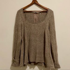 Free People Long Sleeve Sweater- Square neck